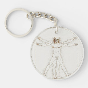 Leonardo da Vinci Vitruvian Man Vintage Art Key Ring