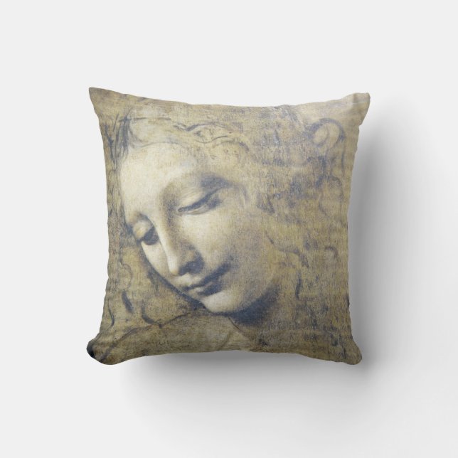 Leonardo Da Vinci Young Woman Pillow (Front)