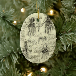 Leonardo da Vinci's Anatomy of the Human Hand Ceramic Tree Decoration