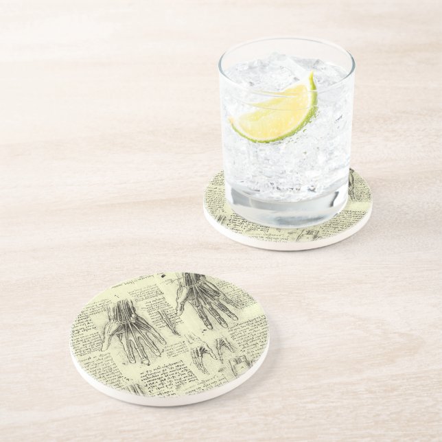 Leonardo da Vinci's Anatomy of the Human Hand Coaster (Side)