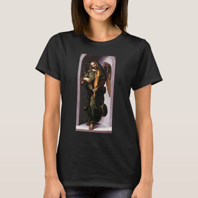 Leonardo da Vinci's Angel in Green with a Vielle T-Shirt (Front)