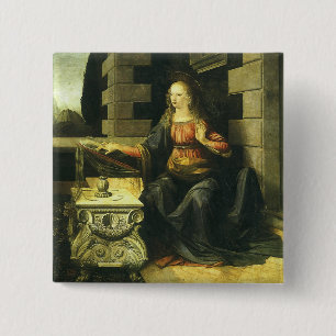 Leonardo da Vinci's Annunciation of the Lord 15 Cm Square Badge