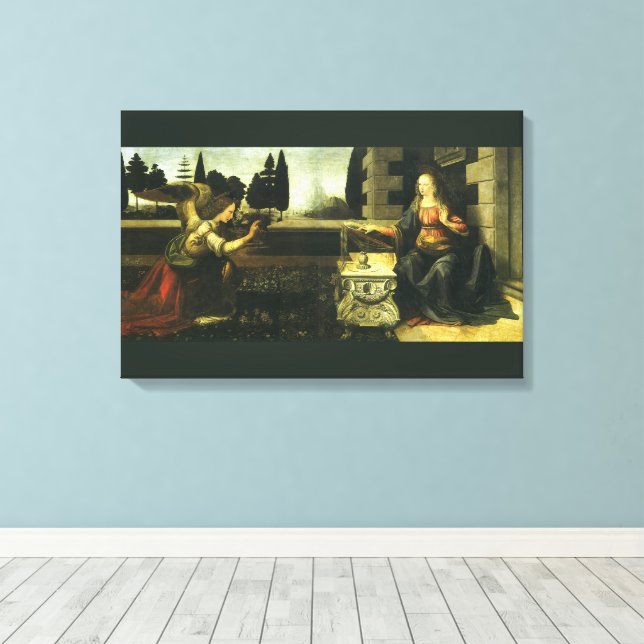 Leonardo da Vinci's Annunciation of the Lord Canvas Print (Insitu(Wood Floor))