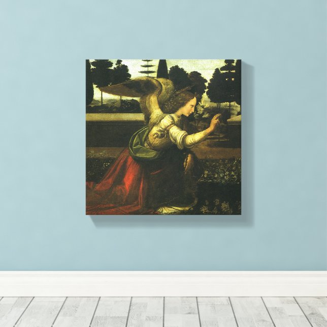 Leonardo da Vinci's Annunciation of the Lord Canvas Print (Insitu(Wood Floor))