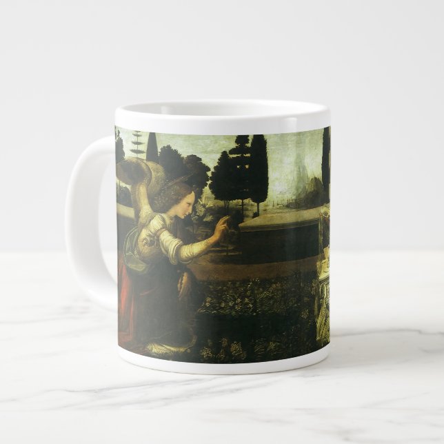 Leonardo da Vinci's Annunciation of the Lord Large Coffee Mug (Front Left)