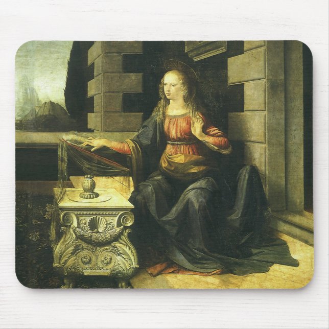 Leonardo da Vinci's Annunciation of the Lord Mouse Pad (Front)