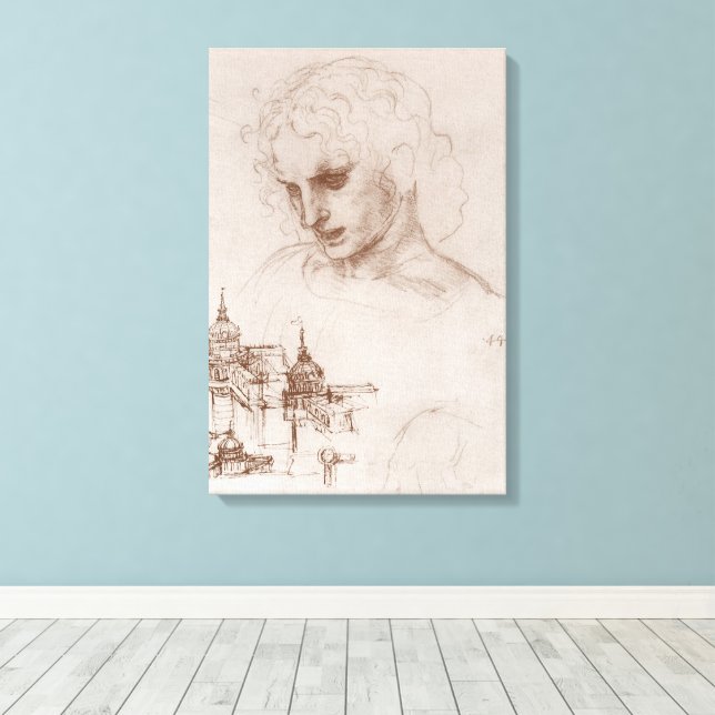 Leonardo da Vinci's Apostle Jacobus Sforza Castle Canvas Print (Insitu(Wood Floor))