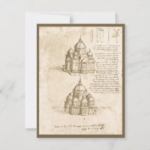 Leonardo da Vinci's Architectural Cathedral Study Invitation