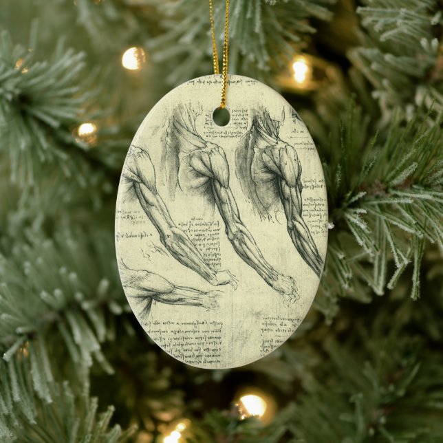 Leonardo da Vinci's Arm and Shoulder Anatomy Ceramic Tree Decoration (Tree)