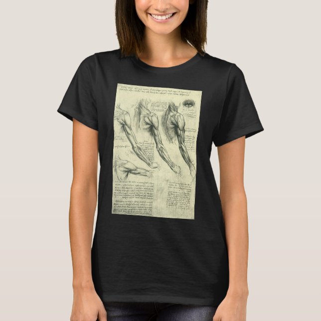 Leonardo da Vinci's Arm and Shoulder Anatomy T-Shirt (Front)