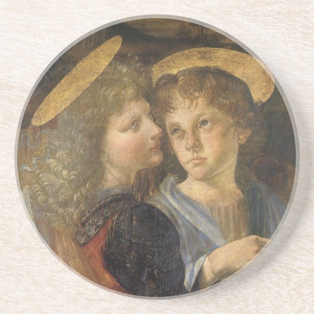 Leonardo da Vinci's Baptism of Christ Angels Coaster (Front)