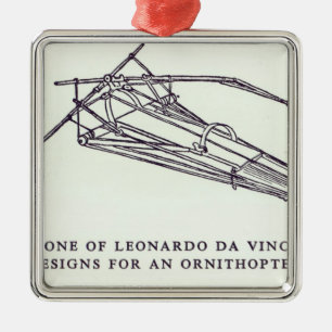 Leonardo da Vinci's designs for an Ornithopter Metal Tree Decoration