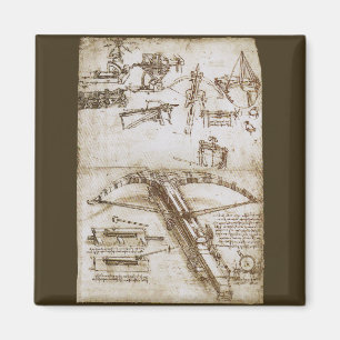 Leonardo da Vinci's Giant Crossbow Weapon Sketch Magnet