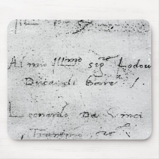 Leonardo da Vinci's handwriting Mouse Pad (Front)