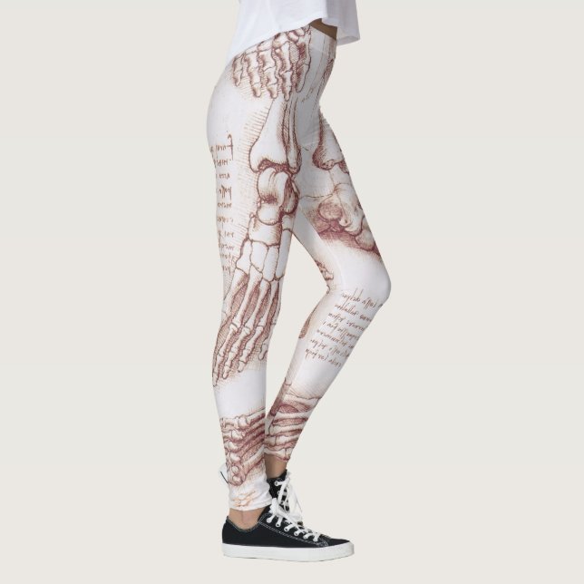 Leonardo da Vinci's Human Anatomy Foot Bones Leggings (Right)