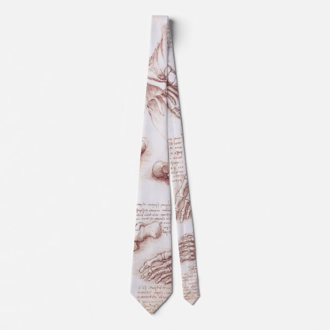 Leonardo da Vinci's Human Anatomy Foot Bones Tie (Front)