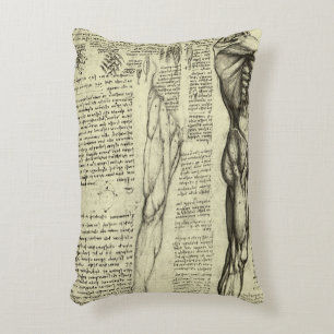 Leonardo da Vinci's Human Anatomy Male Muscles Decorative Cushion