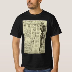 Leonardo da Vinci's Human Anatomy Male Muscles T-Shirt
