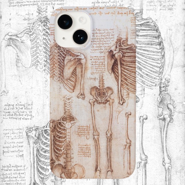 Leonardo da Vinci's Human Anatomy Skeleton Bones Case-Mate iPhone Case (Creator Uploaded)