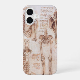 Leonardo da Vinci's Human Anatomy Skeleton Bones iPhone 16 Case