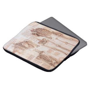 Leonardo da Vinci's Human Anatomy Skeleton Bones Laptop Sleeve