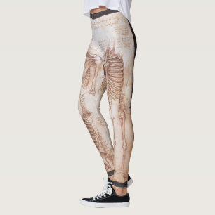 Leonardo da Vinci's Human Anatomy Skeleton Bones Leggings