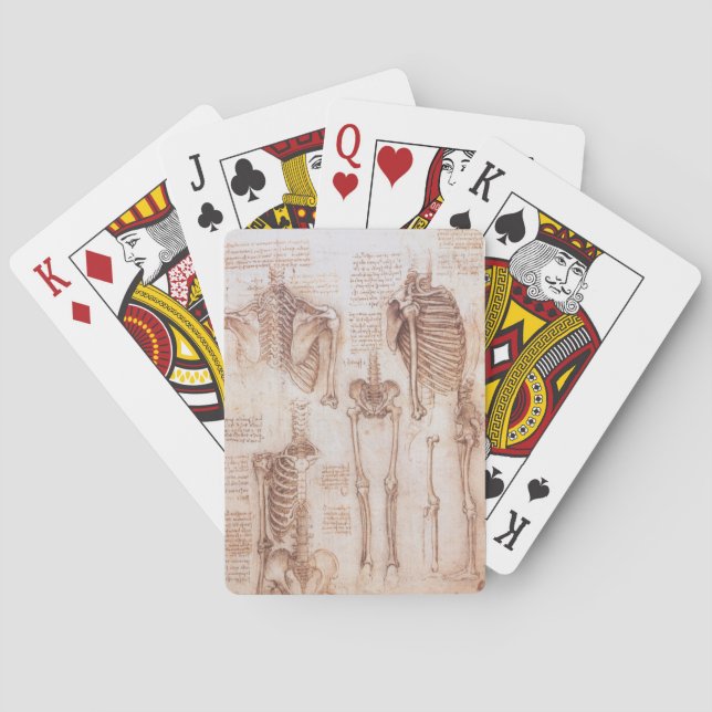 Leonardo da Vinci's Human Anatomy Skeleton Bones Playing Cards (Back)
