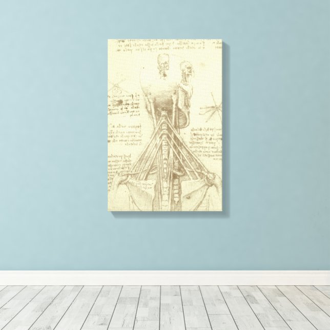 Leonardo da Vinci's Human Anatomy Spinal Column Canvas Print (Insitu(Wood Floor))