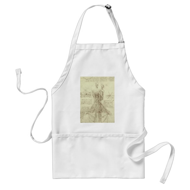 Leonardo da Vinci's Human Anatomy Spinal Column Standard Apron (Front)