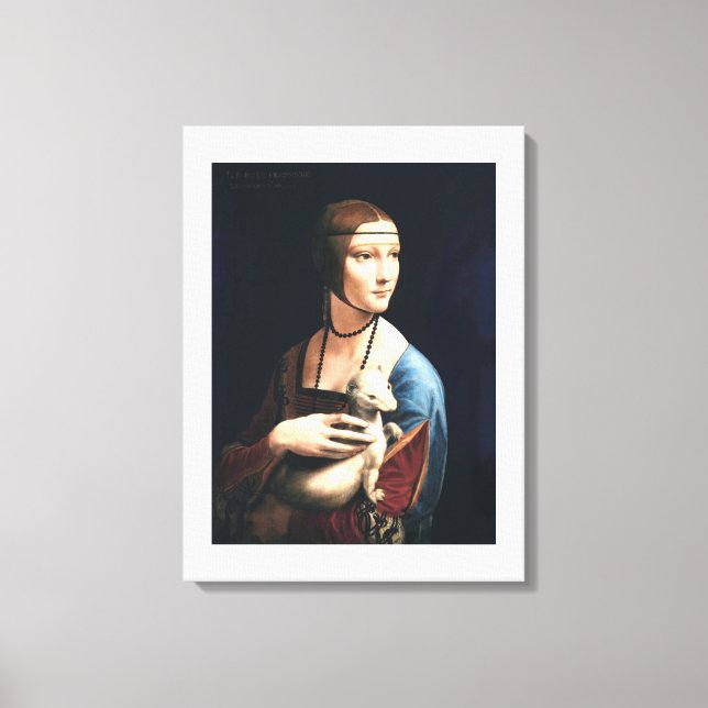 Leonardo da Vinci's Lady with an Ermine (ca. 1490) Canvas Print (Front)