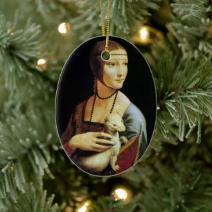 Leonardo da Vinci's Lady with an Ermine Ceramic Tree Decoration