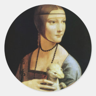 Leonardo da Vinci's Lady with an Ermine Classic Round Sticker