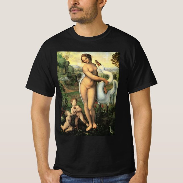 Leonardo da Vinci's Leda and the Swan T-Shirt (Front)