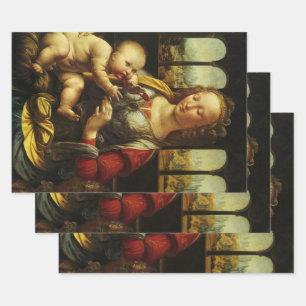 Leonardo da Vinci's Madonna of the Carnation Wrapping Paper Sheet