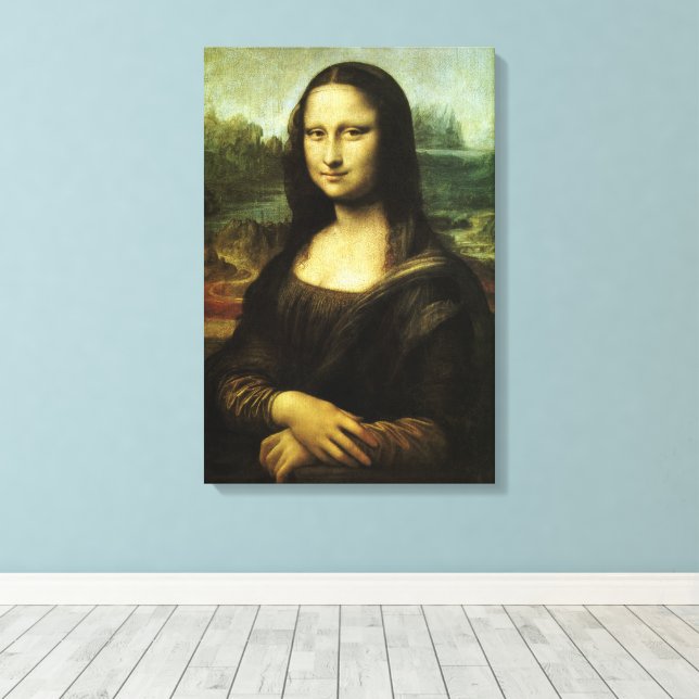 Leonardo da Vinci's Mona Lisa, Renaissance Art Canvas Print (Insitu(Wood Floor))