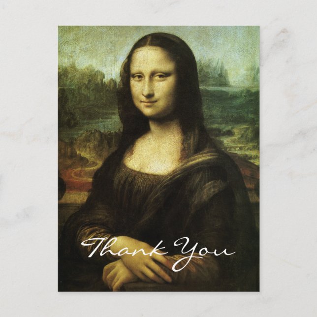 Leonardo da Vinci's Mona Lisa Thank You Postcard (Front)
