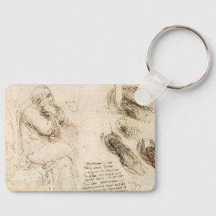 Leonardo da Vinci's Old Man and Water Sketch Key Ring