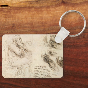 Leonardo da Vinci's Old Man and Water Sketch Key Ring