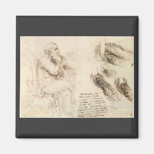 Leonardo da Vinci's Old Man and Water Sketch Magnet