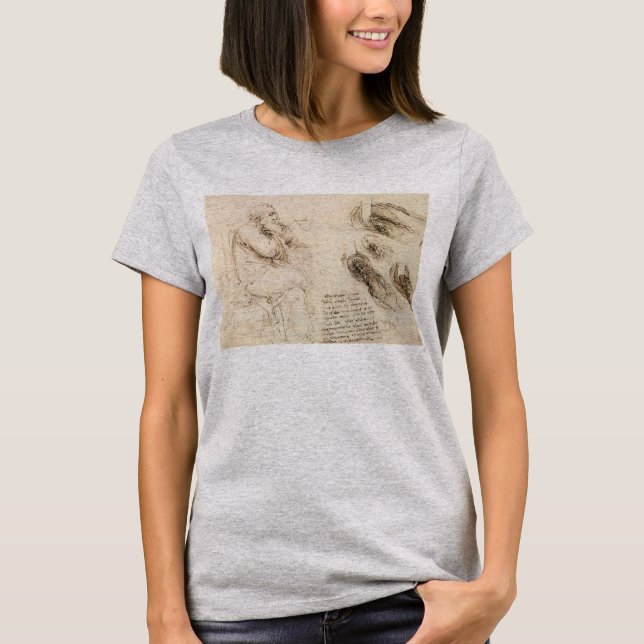 Leonardo da Vinci's Old Man and Water Sketch T-Shirt (Front)