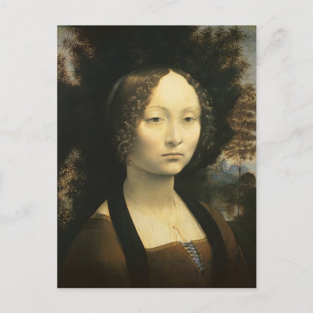 Leonardo da Vinci's Portrait of Ginevra Benci Postcard (Front)
