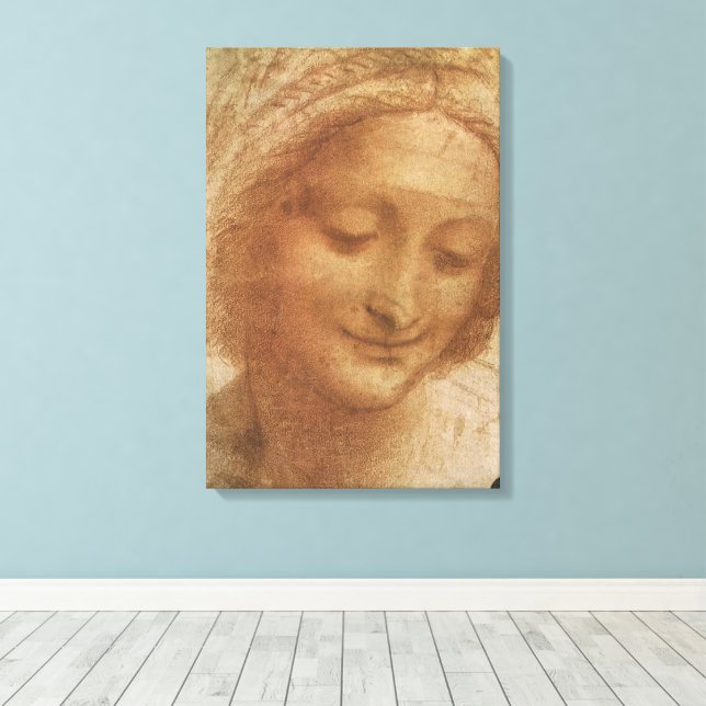 Leonardo da Vinci's Portrait of Saint Anne Study Canvas Print (Insitu(Wood Floor))