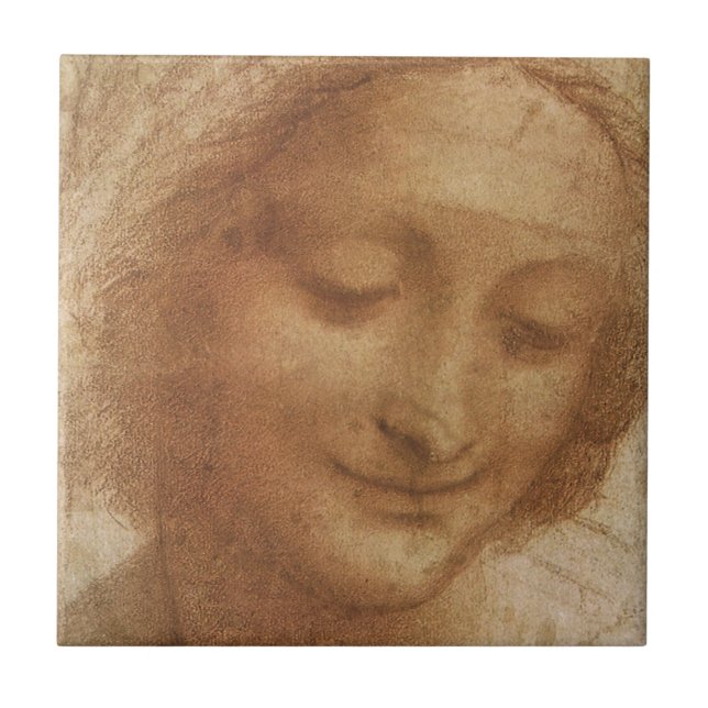 Leonardo da Vinci's Portrait of Saint Anne Study Tile (Front)