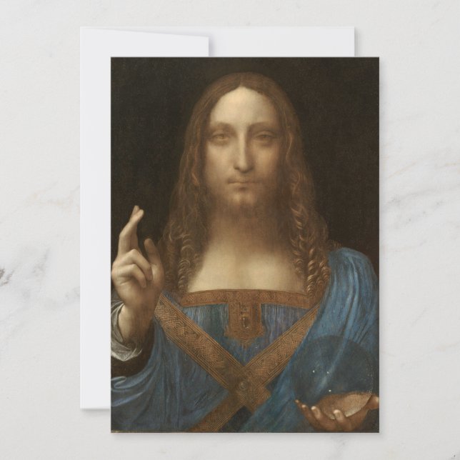 Leonardo da Vinci's Salvator Mundi (Jesus Christ) Invitation (Front)