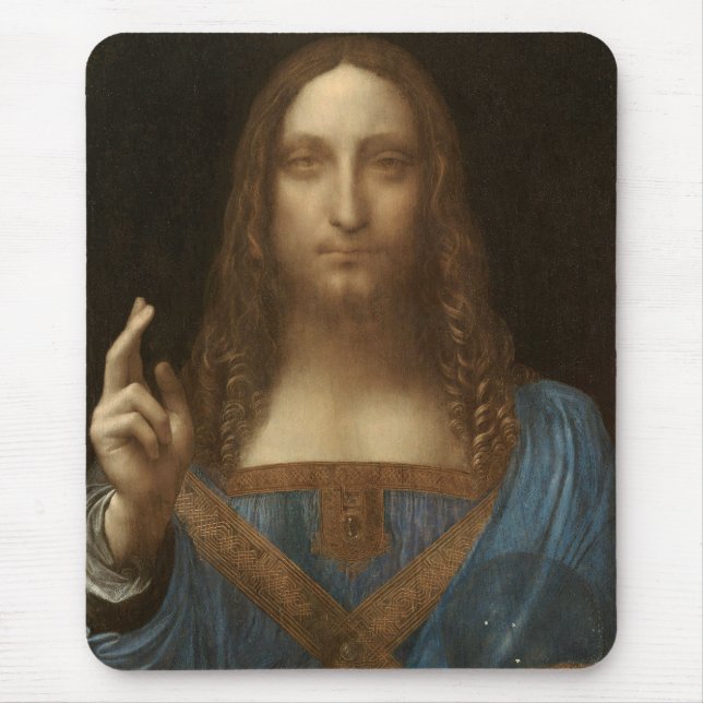 Leonardo da Vinci's Salvator Mundi (Jesus Christ) Mouse Pad (Front)