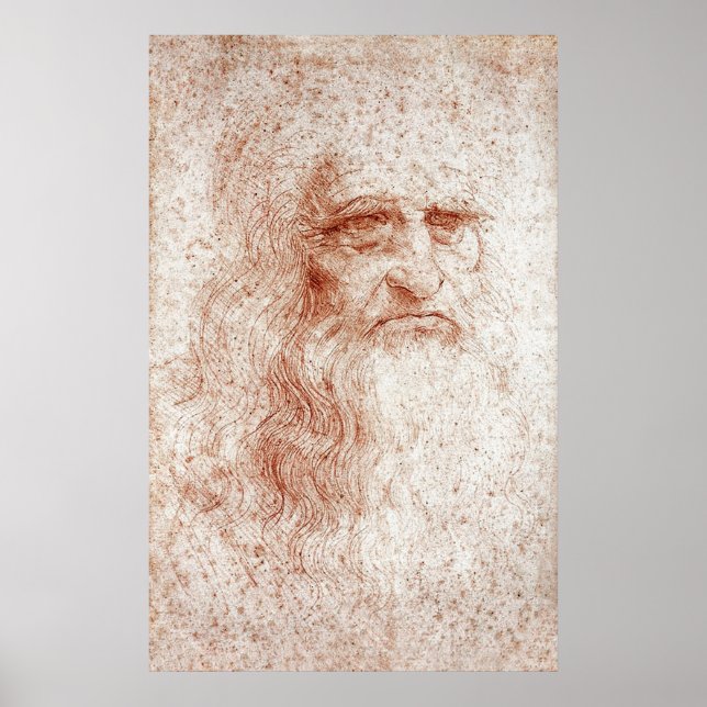 Leonardo da Vinci's Self-portrait (1512) Painting Poster (Front)