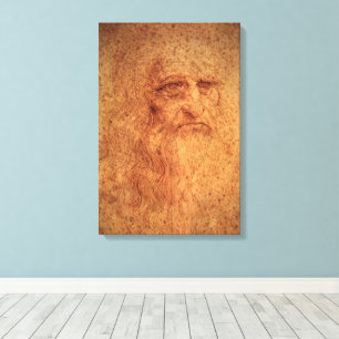 Leonardo da Vinci's Self Portrait, Renaissance Art Canvas Print