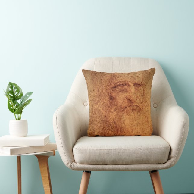 Leonardo da Vinci's Self Portrait, Renaissance Art Cushion (Chair)