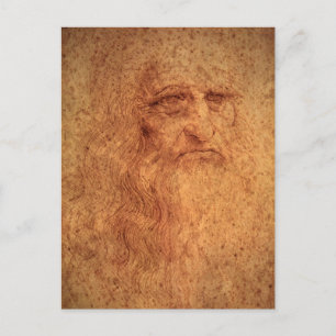Leonardo da Vinci's Self Portrait, Renaissance Art Postcard