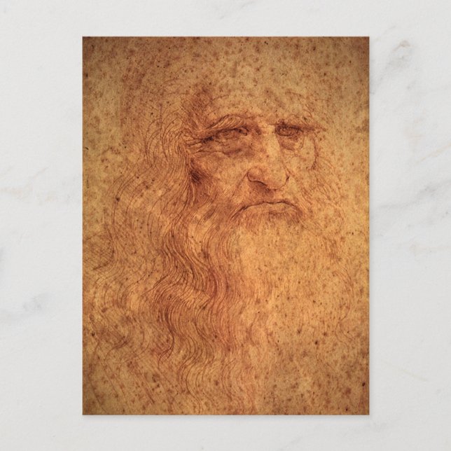 Leonardo da Vinci's Self Portrait, Renaissance Art Postcard (Front)